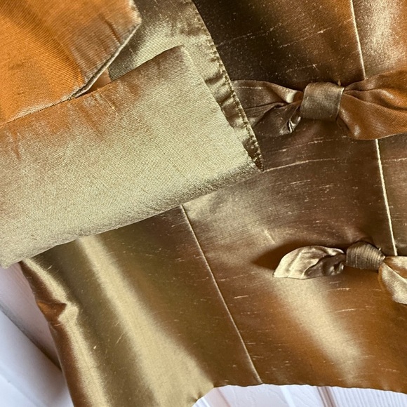 BIGIO Collection 💯% Silk Bronze / Gold Woman’s Jacket Vtg Special Occasion - Picture 4 of 8